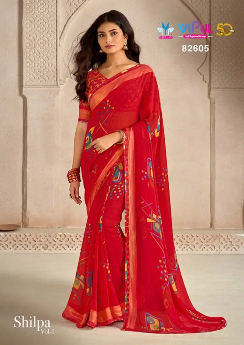 Shilpa Vol 1 By Vipul Georgette Daily Wear Sarees Wholesale Price In Surat